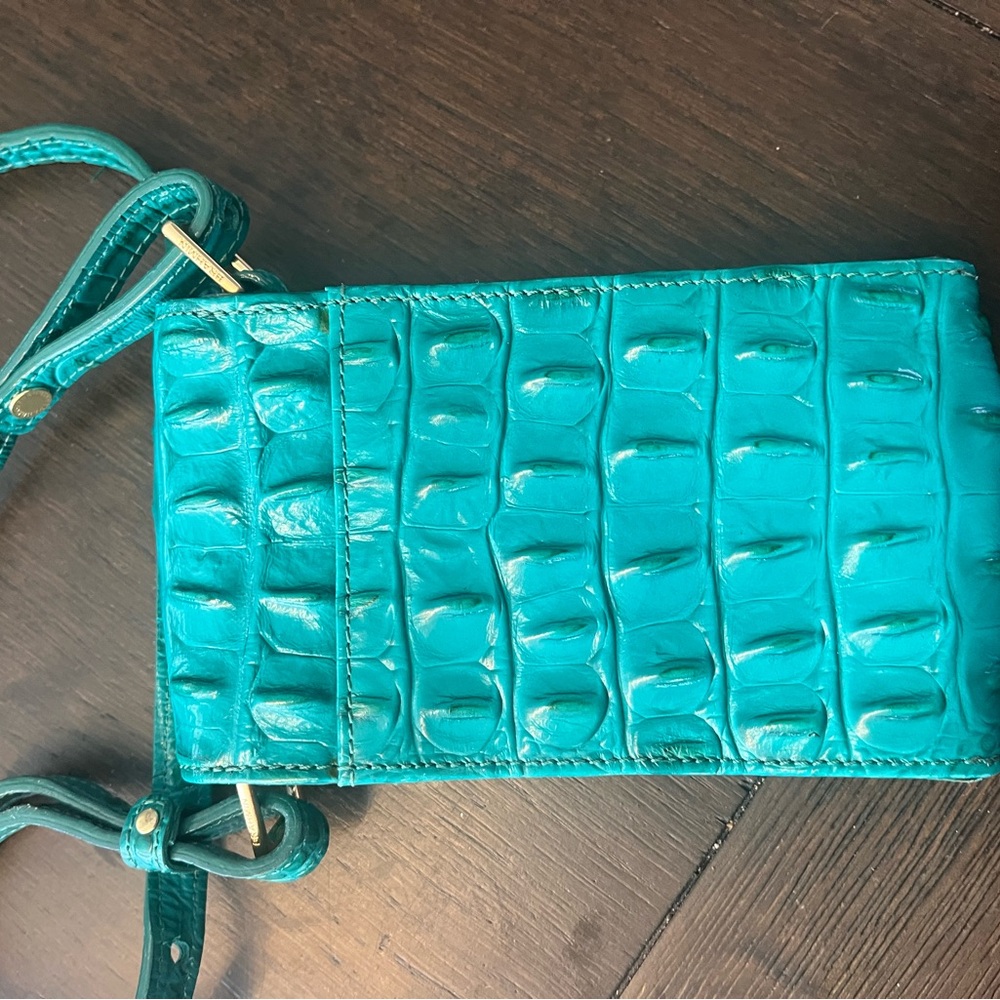 Brahmin Turquoise Embossed Crossbody Bag - Picture 4 of 6